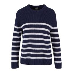 Sweter Damski W Paski Prążkowana. Białe swetry damskie Urban Classics, xs, bez wzorów, prążkowane, bez kołnierzyka, bez ramiączek, bez kaptura. Za 153.99 zł.