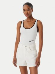 Karl Lagerfeld Jeans Body A2W17021 Biały Slim Fit. Białe bluzki damskie Karl Lagerfeld Jeans, xs, bez wzorów, z bawełny, bez kołnierzyka, bez ramiączek. Za 290.99 zł.