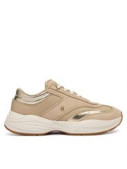 Tommy Hilfiger Sneakersy Th Modern Sporty Runner Leather FW0FW09590 Beżowy. Brązowe obuwie sportowe damskie Tommy Hilfiger, bez wzorów, ze skóry. Za 529.99 zł.
