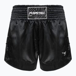 Spodenki treningowe męskie FUMETSU Origins Muay Thai. Czarne krótkie spodenki sportowe męskie FUMETSU, m, bez wzorów, z materiału, na fitness i siłownię. Za 199.99 zł.