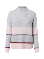 S.Oliver BLACK LABEL bluzka z dzianiny z domieszką alpaki Kobiety szary|różowy, 38. Czarne bluzki damskie s.Oliver BLACK LABEL, s, bez wzorów, z dzianiny, eleganckie, bez kołnierzyka, bez ramiączek. Za 329.95 zł.