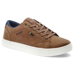 Brązowe Eleganckie Sneakersy Wrangler Stylowe Obuwie Męskie. Brązowe eleganckie półbuty Wrangler, na jesień, z jeansu, eleganckie, bez zapięcia. Za 279.00 zł.