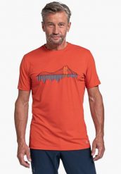 Koszulka trekkingowa męska Schöffel Tannberg. Czerwone koszulki sportowe męskie Schöffel, m, bez wzorów, z elastanu, bez kołnierzyka, bez ramiączek. Za 249.99 zł.