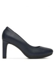 Clarks Czółenka Ambyr Joy 261626674 Granatowy. Niebieskie czółenka damskie Clarks, bez wzorów, ze skóry, bez obcasa, bez zapięcia. Za 279.99 zł.