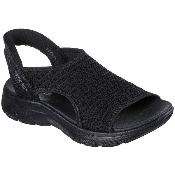 Sandały damskie Skechers Summits Sweetly Ev. Czarne klapki damskie Skechers, bez wzorów, z materiału, bez obcasa, bez zapięcia. Za 390.00 zł.