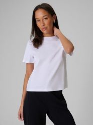 Жіночий базовий T-shirt regular - білий. T-shirty damskie 4f, s, bez wzorów, bez kołnierzyka. Za 899.90 zł.