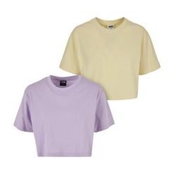 Krótka Koszulka Damska Oversize (zestaw 2 Sztuk). Czerwone koszulki sportowe damskie Urban Classics, xl, bez wzorów, sportowe, bez kołnierzyka. Za 96.99 zł.