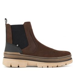 Botki Rieker Revolution Lifestyle. Brązowe botki męskie Rieker Revolution Lifestyle, bez wzorów, bez zapięcia. Za 399.00 zł.