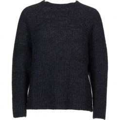 Sweter w kolorze niebiesko-czarnym. Czarne swetry damskie Gottardi, prążkowane, z okrągłym kołnierzem. W wyprzedaży za 173.95 zł.