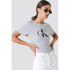 Calvin Klein T-shirt Core Monogram Logo - Grey. T-shirty damskie marki Calvin Klein. Za 202.95 zł.