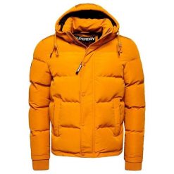 Kurtka z kapturem Superdry Everest. Żółte kurtki męskie Superdry., l, z aplikacjami, z elastanu, klasyczne, z kapturem. Za 539.00 zł.