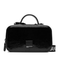 Torebka Karl Lagerfeld Jeans. Czarne torebki do ręki damskie Karl Lagerfeld Jeans, bez wzorów, z jeansu, klasyczne, bez dodatków. Za 559.99 zł.