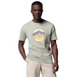 T-shirt sportowy z krótkim rękawem męski Path Lake II Graphic Tee. Zielone t-shirty męskie Columbia, m, bez wzorów, z bawełny, sportowe, bez kołnierzyka. Za 99.99 zł.