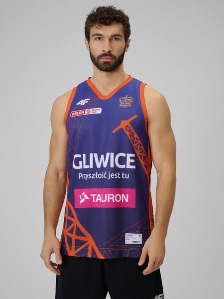 4F Koszulka meczowa replika wyjazdowa z sezonu 2025/26 męska 4F x GTK Gliwice - granatowa L. Niebieskie koszulki sportowe męskie 4f, l, bez wzorów, z materiału, bez kołnierzyka, bez ramiączek. Za 219.99 zł.