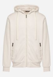 Beżowa Rozpinana Bluza z Bawełną i Kapturem Corilena. Brązowe bluzy męskie Born2be, l, bez wzorów, z bawełny, z kapturem. Za 89.99 zł.