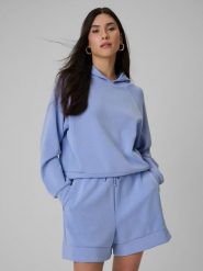 4F Bluza dresowa regular z kapturem damska - granatowa XXL. Niebieskie swetry damskie 4f, uniwersalny, bez wzorów, z dresówki, klasyczne, bez kołnierzyka, bez ramiączek, z kapturem. Za 199.99 zł.