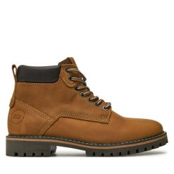 Trzewiki Jack & Jones. Brązowe botki męskie Jack & Jones, bez wzorów, bez zapięcia. Za 339.99 zł.