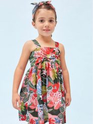 Mayoral Sukienka letnia 3941 Kolorowy. Sukienki dla dziewczynek Mayoral, na lato, bez wzorów, z bawełny, bez ramiączek. Za 169.99 zł.