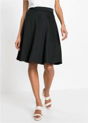 Spódnica z miękkiego materiału scuba. Czarne spódnice damskie bonprix, bez wzorów, midi. Za 124.99 zł.
