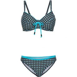 Bikini na fiszbinach "minimizer" (2 części) bonprix czarny z nadrukiem. Czarne bikini damskie bonprix, z nadrukiem. Za 89.99 zł.