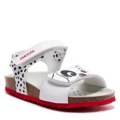 Sandały Geox. Białe sandały dziewczęce Geox, bez zapięcia. Za 149.99 zł.