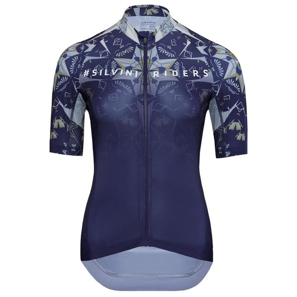 Damski jersey Silvini Mottolina. Niebieskie koszulki sportowe damskie Silvini, bez wzorów, z jersey, rowerowe. W wyprzedaży za 342.50 zł.