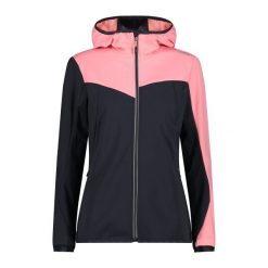 Kurtka softshell z kapturem Unlimitech damska CMP. Szare kurtki sportowe damskie CMP, bez wzorów, z softshellu, z kapturem, trekkingowe. Za 548.50 zł.