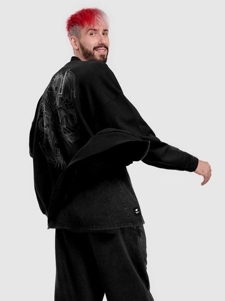 4F Bluza bomberka oversize męska 4F x Tomasz Fornal - czarna M. Czarne bluzy męskie 4f, l, bez wzorów, z dzianiny, bez kaptura. Za 269.99 zł.