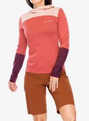 Bluza z kapturem damska Vaude Tremalzo LS Shirt. Czerwone bluzy damskie Vaude, xs, bez wzorów, z materiału, z kapturem. Za 240.89 zł.