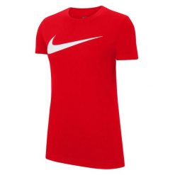 Koszulka Damska Park 20 DriFIT. Czerwone koszulki sportowe damskie Nike, bez wzorów, bez kołnierzyka, bez ramiączek, trekkingowe. Za 174.99 zł.