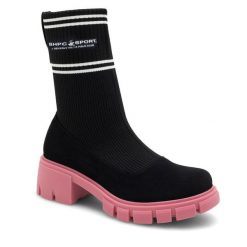 Botki Beverly Hills Polo Club. Czerwone botki damskie Beverly Hills Polo Club, bez obcasa, na słupku, bez zapięcia. Za 99.99 zł.