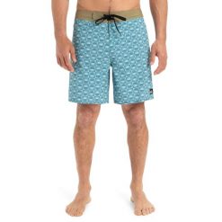 Spodenki boardshort dla Mężczyzn SURFSILK STRAIGHT LEG 18" Niebieski. Niebieskie szorty męskie Quiksilver, m, bez wzorów, z elastanu. Za 319.99 zł.