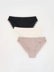 Majtki figi 3 pack - czarny. Czarne bikini damskie Reserved, l, bez wzorów. Za 59.99 zł.