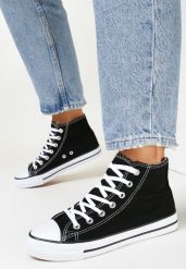 Czarne Sznurowane Trampki z Cholewką za Kostkę Socerio. Czarne trampki i tenisówki damskie Born2be, bez wzorów, klasyczne, za kostkę, bez zapięcia. Za 39.99 zł.