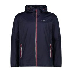 Kurtka przeciwdeszczowa z kapturem CMP. Niebieskie kurtki sportowe męskie CMP, xl, bez wzorów, trekkingowe. W wyprzedaży za 119.99 zł.