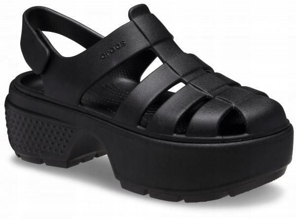 Sandały Dla Kobiet Crocs Stomp Fisherman Sandal. Czarne sandały damskie Crocs, bez wzorów, z materiału, bez obcasa, na platformie, bez zapięcia. Za 263.99 zł.