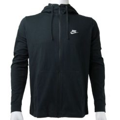 Nike M NSW Hoodie FZ JSY Club 861754-010. Czarne bluzy męskie Nike, l, bez wzorów, z bawełny, bez kaptura. W wyprzedaży za 179.99 zł.