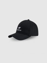 4F Czapka z daszkiem strapback uniseks - czarna L/XL. Czarne czapki i kapelusze damskie 4f, bez wzorów, z materiału. Za 79.99 zł.