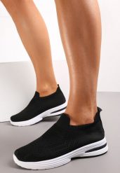 Czarne Wsuwane Buty Sportowe na Płaskiej Podeszwie Sheina. Czarne obuwie sportowe damskie Renee, bez wzorów, tenisowe. Za 44.99 zł.