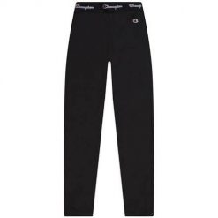 Spodnie sportowe damskie Champion Wmns Script Logo Waist Zip Detail. Czarne spodnie dresowe damskie Champion, s, bez wzorów, z dresówki. Za 167.00 zł.