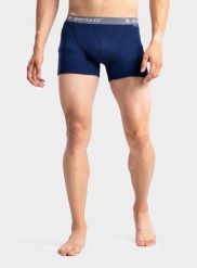 Bokserki termoaktywne męskie Sensor Merino DF Boxers. Niebieskie bielizna termoaktywna męska Sensor, m, bez wzorów, z materiału. Za 129.69 zł.