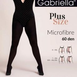 Rajstopy Gabriella Microfibre 60 den plus size grafit. Szare skarpety damskie Gabriella, bez wzorów, z dzianiny. Za 34.90 zł.