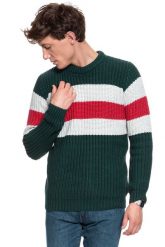 MĘSKI SWETER WRANGLER CHUNKY KNIT PINE W8A7PCG01 112132375. Zielone swetry przez głowę męskie Wrangler, m, bez wzorów, bez kołnierzyka. W wyprzedaży za 69.99 zł.