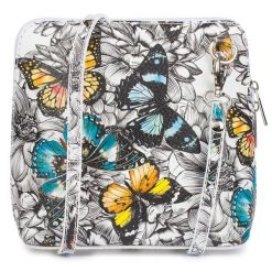 Listonoszka włoska Vera Pelle motyle K03. Białe torby na laptopa damskie bez wzorów, ze skóry. Za 109.90 zł.