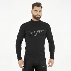 Koszulka termiczna treningowa IRONBOY LONG. Czarne koszulki sportowe męskie Legea, m, bez wzorów, bez kołnierzyka, bez ramiączek. W wyprzedaży za 88.50 zł.