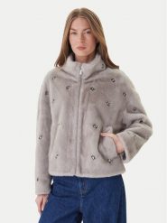 ViCOLO Futro TF0047 Szary Regular Fit. Szare płaszcze damskie ViCOLO, s, bez wzorów, z futra, bez kaptura. Za 839.99 zł.