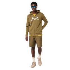 Bluza z kapturem z pełnym zamkiem błyskawicznym Oakley Bark 2.0. Zielone bluzy męskie Oakley, s, bez wzorów, z bawełny, z kapturem. Za 258.50 zł.
