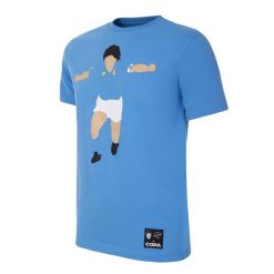 Koszulka dla dorosłych - Maradona x COPA Neapol Graficzna - Niebieska. Niebieskie koszulki sportowe męskie COPA FOOTBALL, xl, bez wzorów, bez kołnierzyka, bez ramiączek, do piłki nożnej. Za 211.91 zł.