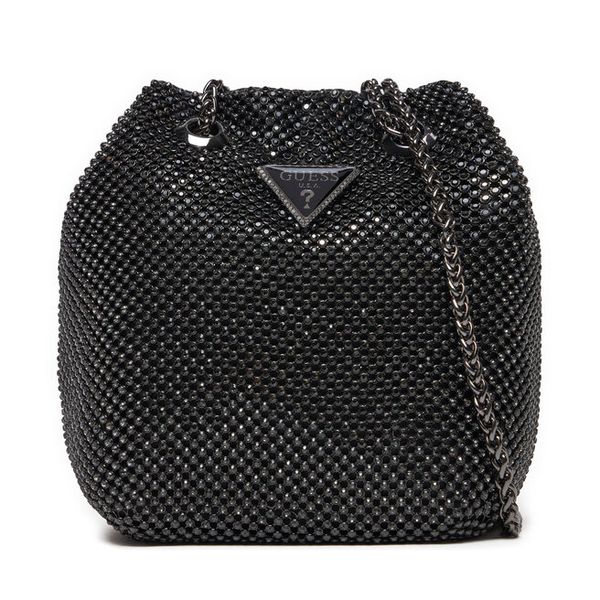 Torebka Guess. Czarne listonoszki damskie Guess, z aplikacjami, bez dodatków. Za 449.99 zł.