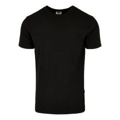 Męska Koszulka Dzianinowa Slim. Czarne koszulki sportowe męskie Urban Classics, m, bez wzorów, z dzianiny, bez kołnierzyka, bez ramiączek, trekkingowe. Za 67.99 zł.